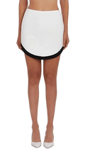 Amanda Uprichard Arlo Contrast Hem A-Line Mini Skirt