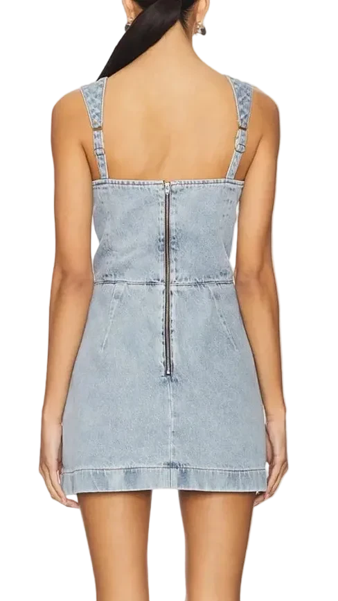 Amanda Uprichard Bethank Denim Skort Romper