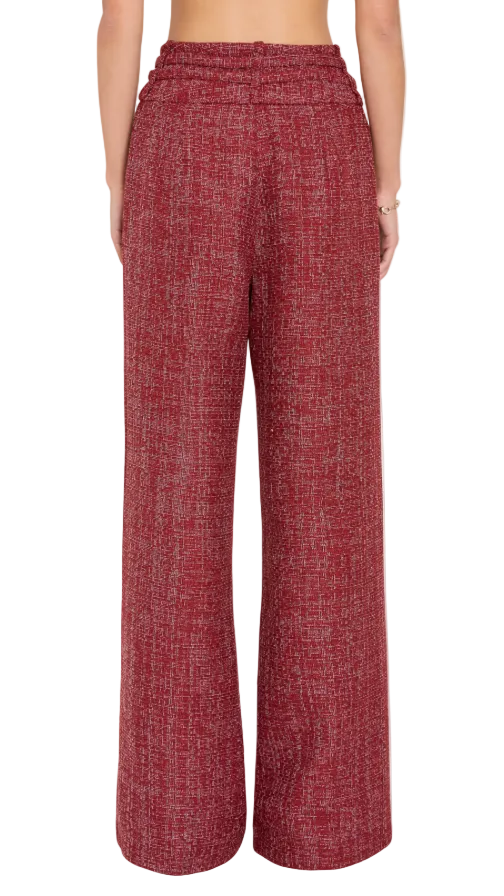 Amanda Uprichard Blythe Tweed Wide Leg Pants