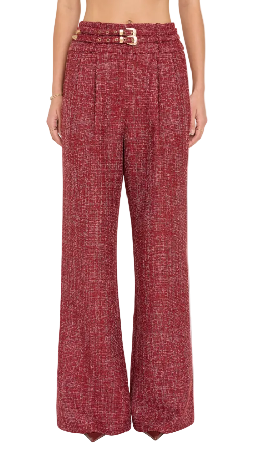 Amanda Uprichard Blythe Tweed Wide Leg Pants