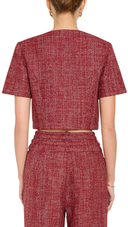 Amanda Uprichard Braswell Tweed Cropped Top