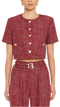 Amanda Uprichard Braswell Tweed Cropped Top