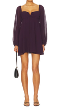 Amanda Uprichard Carrie Chiffon Sheer Sleeve Mini Dress