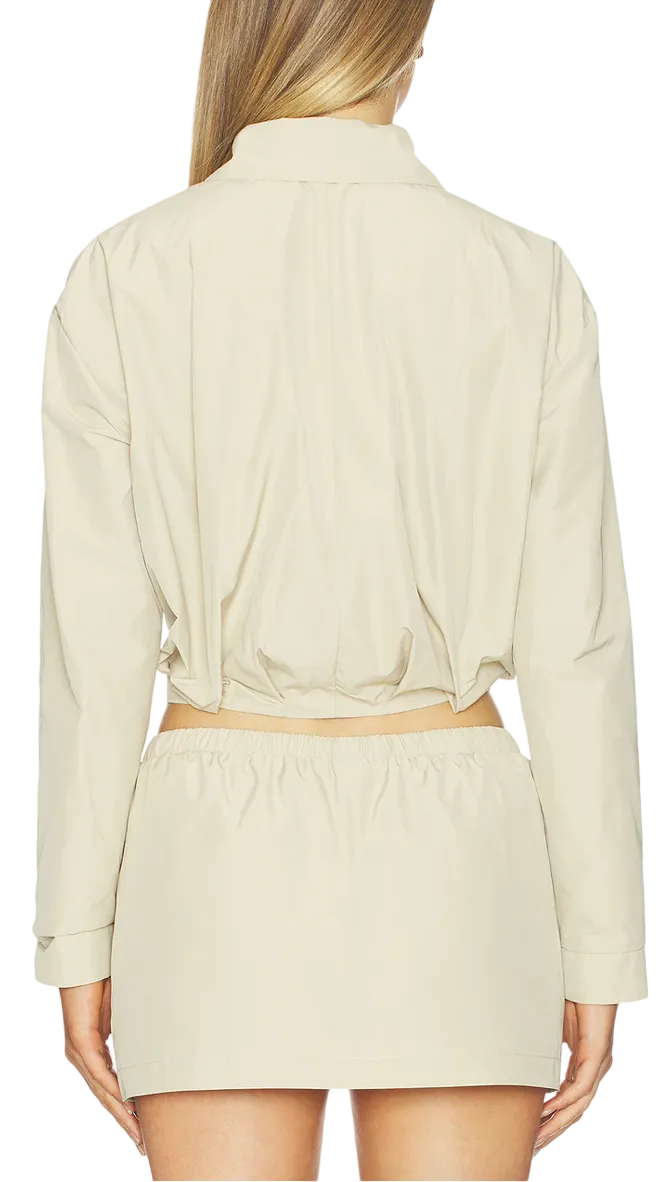 Amanda Uprichard Cyrus Cropped Ripstop Zip Jacket