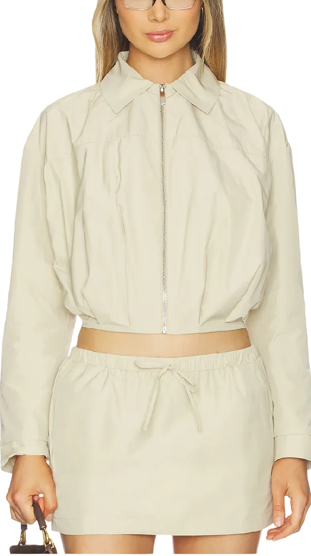 Amanda Uprichard Cyrus Cropped Ripstop Zip Jacket
