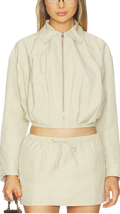 Amanda Uprichard Cyrus Cropped Ripstop Zip Jacket