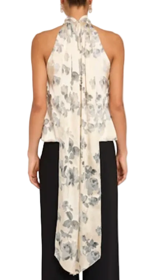 Amanda Uprichard Fontana Floral Draped Halter Top
