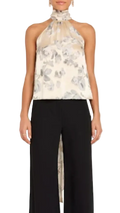 Amanda Uprichard Fontana Floral Draped Halter Top