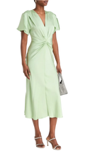 Toccin Heather Twist V-Neck Midi Dress