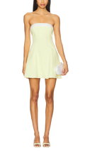 Amanda Uprichard Kerielle Strapless Fit & Flare Yellow Mini Dress