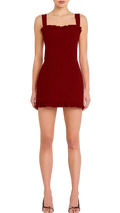Amanda Uprichard Layana Skort Romper Maroon