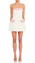 Amanda Uprichard Lucienne Skort Romper Pink and White