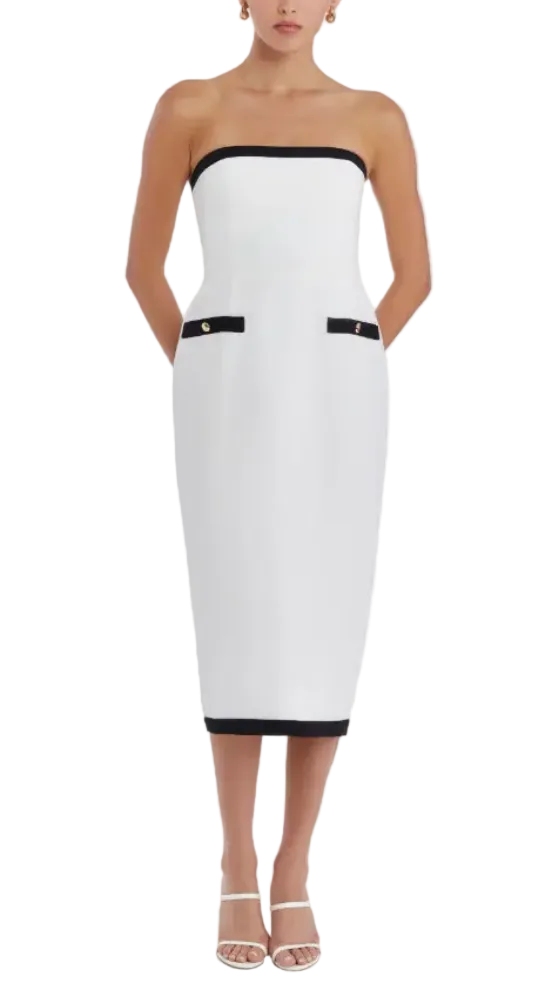 Amanda Uprichard Martini Strapless Midi Dress