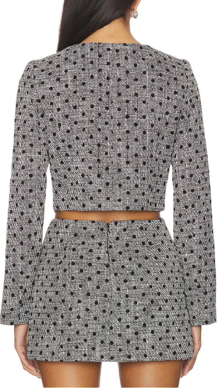 Amanda Uprichard Puzzle Polka Dot Cropped Jacket