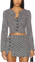 Amanda Uprichard Puzzle Polka Dot Cropped Jacket