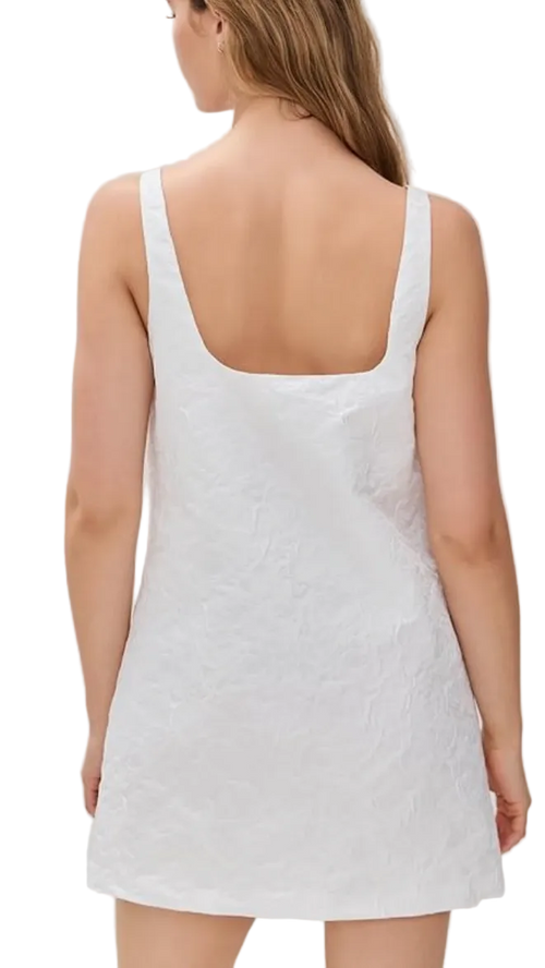 White sleeveless dress Amanda Uprichard Rinaldi Jacquard Shift Mini Dress