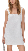 a white sleeveless dress Amanda Uprichard Rinaldi Jacquard Shift Mini Dress