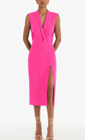 Amanda Uprichard Ronen V-Neck Sheath Midi Dress