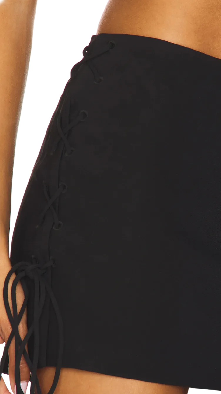 Amanda Uprichard Sadira Lace-Up Crepe Mini Skort