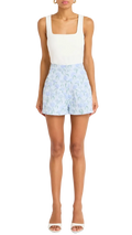 Amanda Uprichard Reeves Floral Brocade Wide-Leg Shorts
