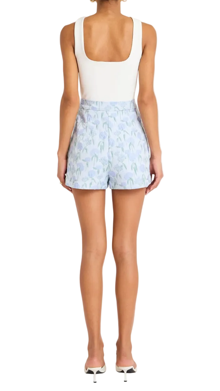Amanda Uprichard Reeves Floral Brocade Wide-Leg Shorts