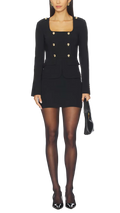 Amanda Uprichard Tompkins Gold Button Long Sleeve Mini Dress