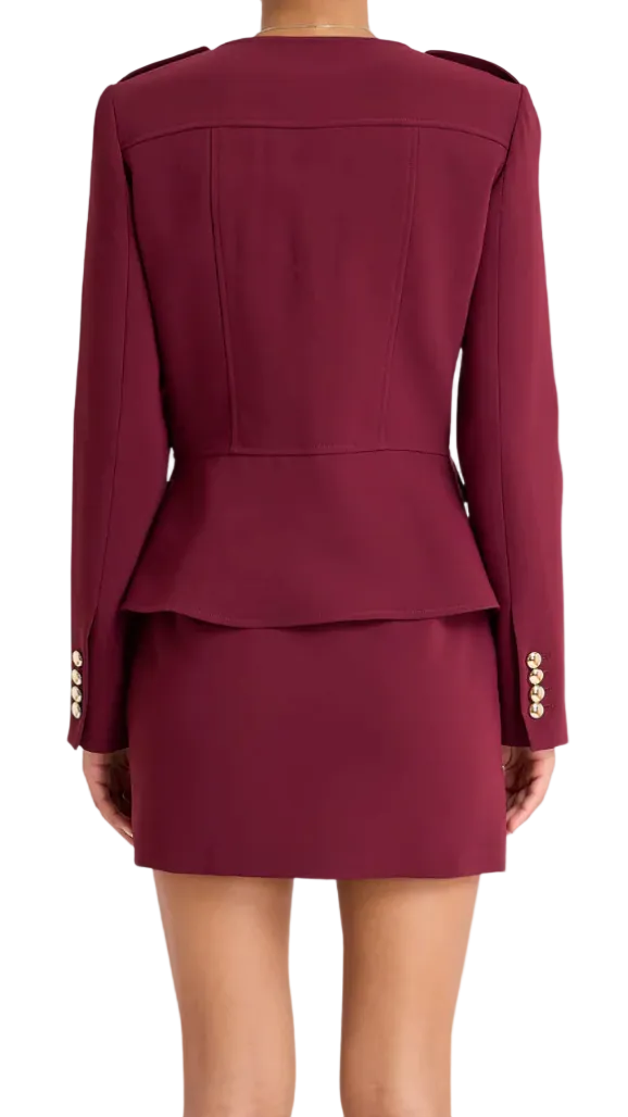 Amanda Uprichard Tompkins Gold Button Long Sleeve Mini Dress