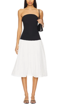 Amanda Uprichard Valencia Strapless Two-Tone Midi Dress