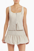 Amanda Uprichard Violet Acetate Zip Sleeveless Top