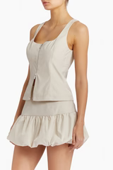 Amanda Uprichard Violet Acetate Zip Sleeveless Top