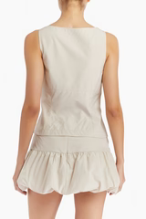 Amanda Uprichard Violet Acetate Zip Sleeveless Top