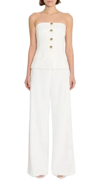 Amanda Uprichard Yadira Strapless Corset Wide Leg Jumpsuit