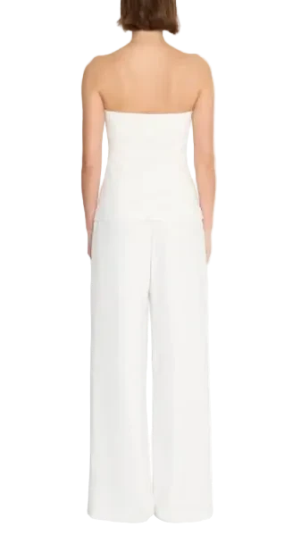 Amanda Uprichard Yadira Strapless Corset Wide Leg Jumpsuit