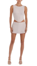 Bellini Top — Amanda Uprichard Cropped Crepe Boat Neck Top Mochi